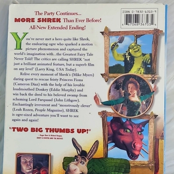 Vintage Y2K 2001 Original Shrek VHS Cassette Tape XL 1st Release Box Limited Edt - Picture 6 of 13
